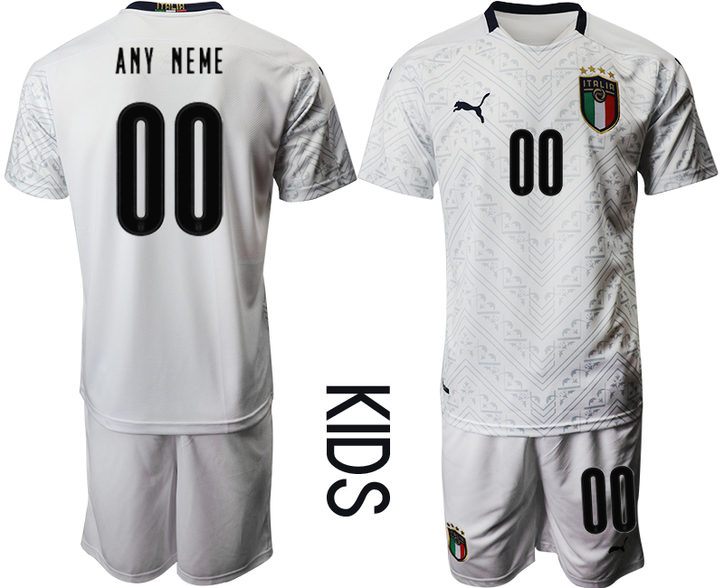 Youth 2021 European Cup Italy away white customized Soccer Jersey